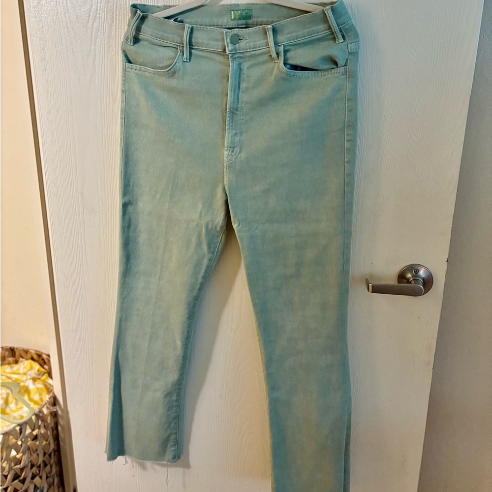 MOTHER Women's Soft Sage Green Ankle Jeans size 33